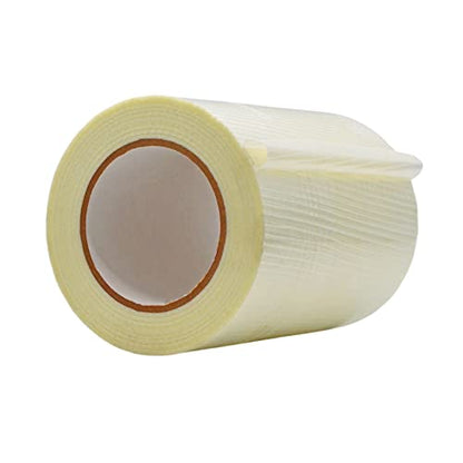 WOD BFST47 Bi-Directional Filament Strapping Tape, 7 inch x 60 yds. Fiberglass Reinforced Packaging Tape, Filaments Run H-V with High Adhesion and Tear Resistance, Hexayurt Tape - size: 7 inch