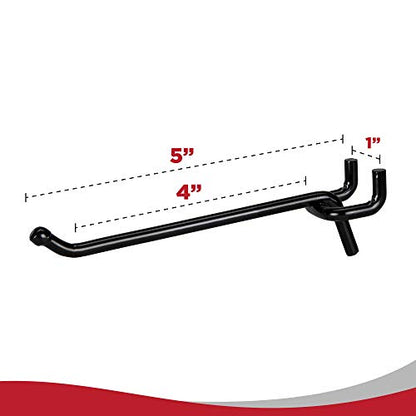 Presa Heavy Duty Black Steel Peg Board Shelving Hooks, 4-Inch, 50-Pack - color: Black, size: 4 Inch