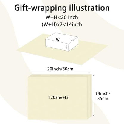 120 Sheets 14 x 20 Inch Cream Tissue Paper for Gift Bag Wrapping - color: Ivory
