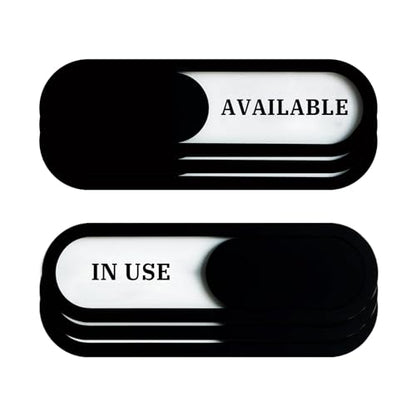 In Use/Available Slider Sign 3Pack, Acrylic, Black 7.4x2.2in - color: In Use/Available, size: 3 PCS