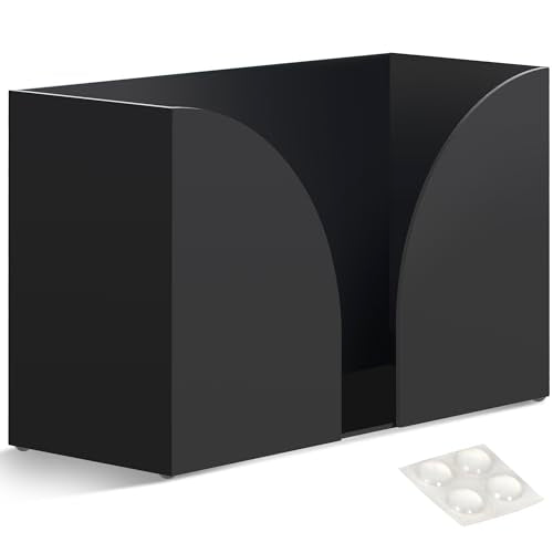 Storage Standard Multifold Paper Towel Dispenser Countertop - Matte Black Paper Towel Holder Bathroom, Durable Acrylic Napkin Holder for Bathroom, Kitchen, Office & Restaurant, 10.75 x 6.5 x 4 Inches