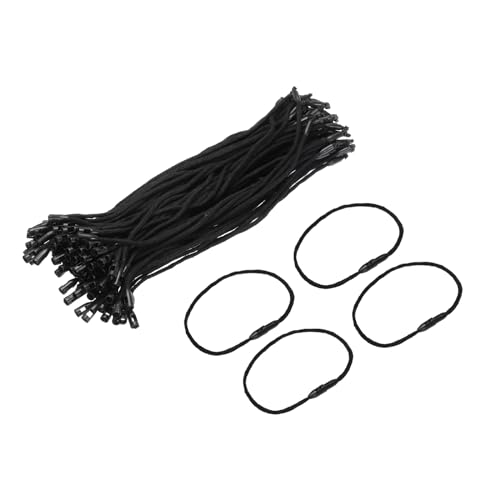MECCANIXITY Polyester Rope Hang Tag String Snap Lock Pins Loop Price Tag Fastener Plastic Tags Ties 190mm/7.48 Inch Length,1.5mm/0.06 Inch Dia,Pack of 200,Black - color: Black, size: 190mmx1.5mm
