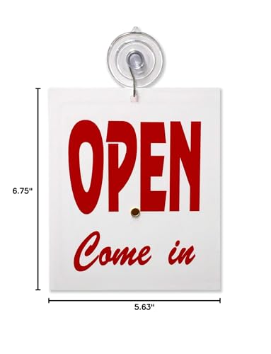Double Sided "Will Return" Clock and "Open Come in" Sign with Adjustable Clock Hands & Suction Cup, 1 Unit - size: 1 Unit