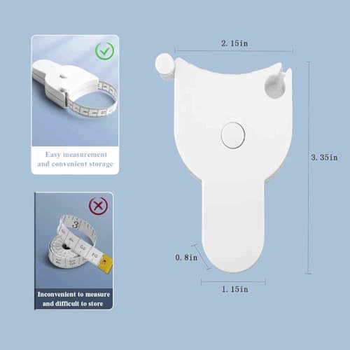 Perfect Body Tape Measure - 60 Inch Automatic Telescopic Tape Measure - Retractable Measuring Tape for Body: Waist, Hip, Bust, Arms, and More (White & Black- 60 inch)