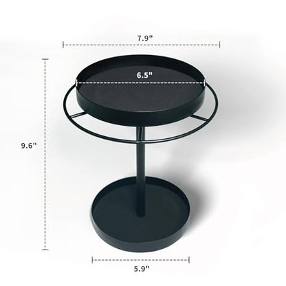 360° Rotating Sunglass Organizer Stand with Jewelry Tray, Black