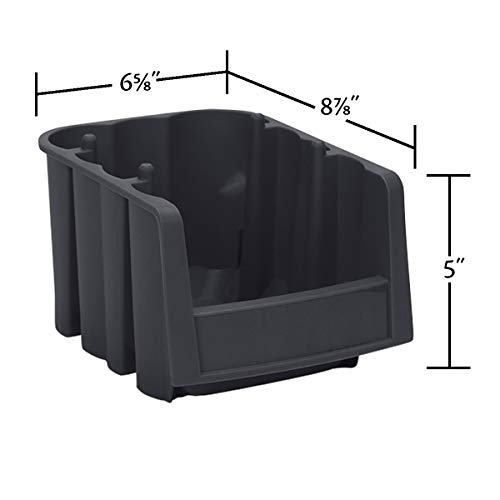 Akro-Mils 30796 Economy Stacking Shelf Plastic Storage Bins, (9-Inch x 6-5/8-Inch x 5-Inch), Black (10-Pack) - size: 8.875 x 6.625 x 5