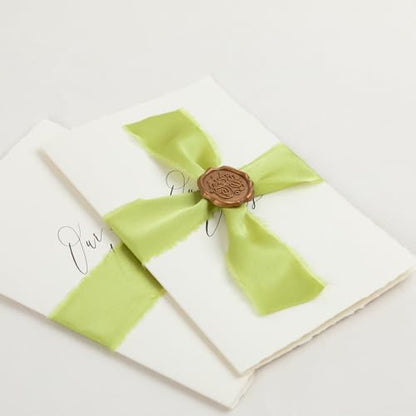 Keypan Apple Green Frayed Satin Chiffon Ribbon, 1.5 Inches, 21 Yards - color: Apple Green