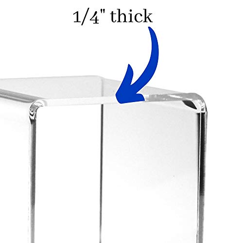 Clear Acrylic Display Stands Set of 2 - 4 Inch Tall U-Shaped Display Risers - Tabletop Display Stands for Collectibles, Jewelry, Retail Displays, Cupcakes, Craft Shows, Weddings & Home Décor