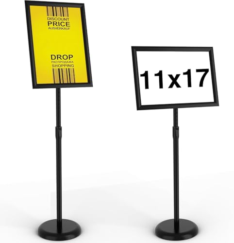 KOOV Sign Holder 11x17 inch Adjustable Floor Sign Stand - size: 11 x 17 Inches
