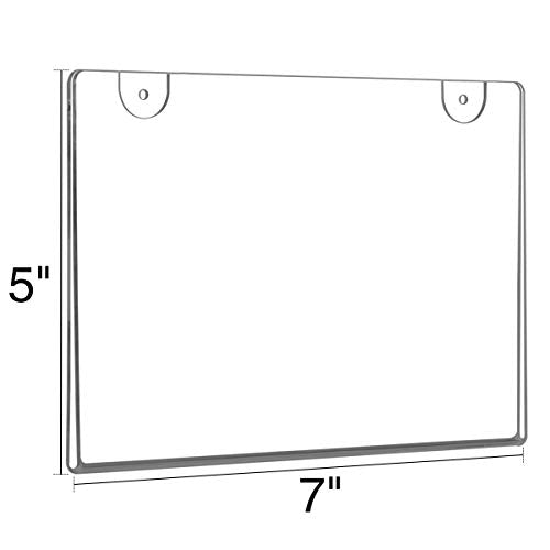 NIUBEE 5x7 Clear Acrylic Sign Holder Horizontal Wall Mount 12 Pack - size: Horizontal 12 Pack 5" x 7"