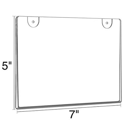 NIUBEE 5x7 Clear Acrylic Sign Holder Horizontal Wall Mount 12 Pack - size: Horizontal 12 Pack 5" x 7"
