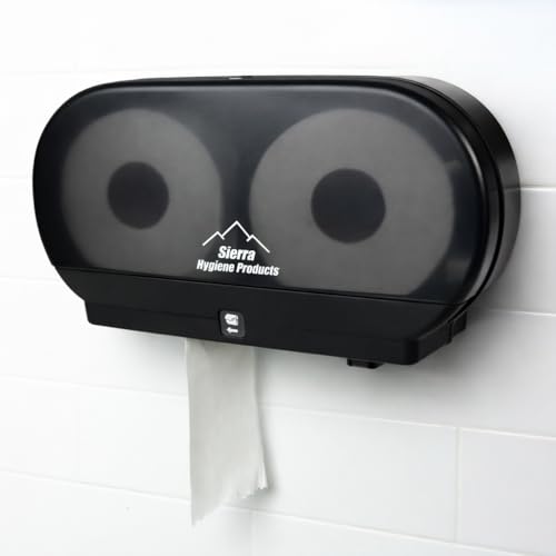 Sierra Hygiene Black Double Jumbo 9" Toilet Tissue Dispenser