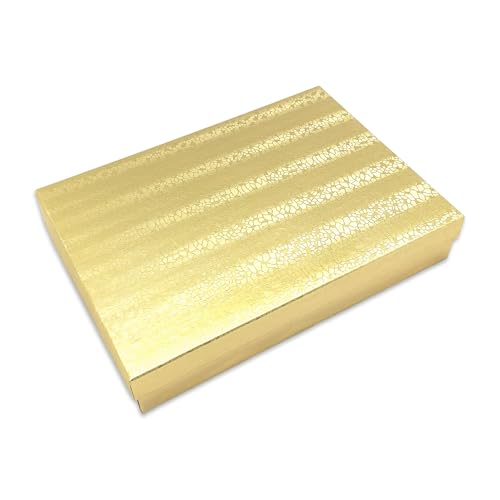 TheDisplayGuys 25 Cardboard Gift Jewelry Boxes w/Paddings #65-6.0x5.0x1 - color: Gold Foil