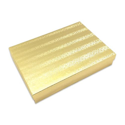 TheDisplayGuys 25 Cardboard Gift Jewelry Boxes w/Paddings #65-6.0x5.0x1 - color: Gold Foil