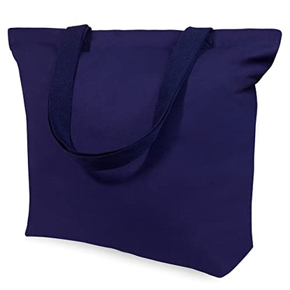 TOPDesign 2-Pack Canvas Tote Bags with Magnetic Snap, Reusable Grocery Shopping Bags, DIY Your Creative Designs - color: Blue