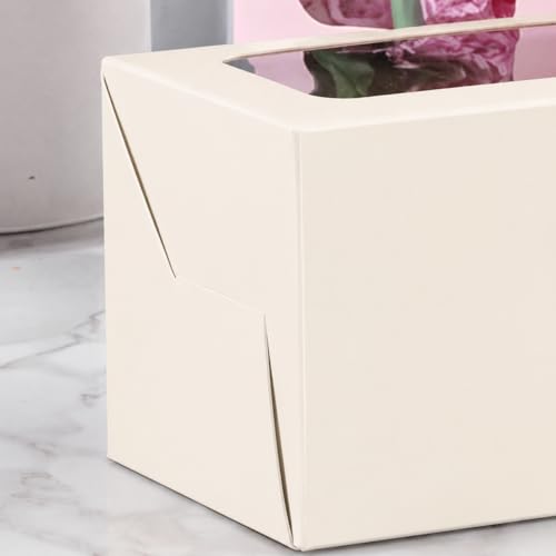 10pcs Paper Viewing Window Wine Glass Packaging Gift Box White Cardboard Present Container Retail Merchandise Carrier