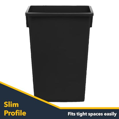 Black 23 Gallon Slim Recycle Container, Commercial Trash Can, Heavy-Duty Waste Bin, Durable Plastic Garbage Can for Offices, Garages, Kitchens, Homes, Restaurants - color: Black, size: Trash Can
