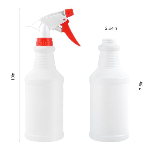 2 Pack 16 Oz Spray Bottles,Adjustable Empty Spray Bottle for Cleaning Solutions,Refillable Spray Bottle,Spray Bottle Bulk for Garden,Plants,Water,Kitchen and Commercial
