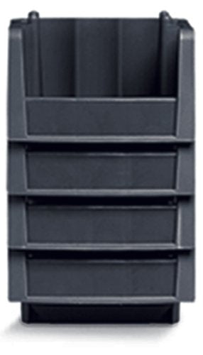 Akro-Mils 30718 Economy Stacking Shelf Plastic Storage Bins, (12-Inch x 8-3/8-Inch x 5-Inch), Black (8-Pack) - size: 11.78 x 8.375 x 5