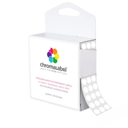 ChromaLabel Small White Circle Stickers, 1/4 Inch, 1000/Box - color: White, size: 1/4"