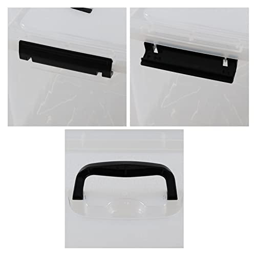 2 Packs Clear Storage Boxes, 12 Quarts & 6 Quarts Latching Bins Tote - size: 6 Quart & 12 Quart