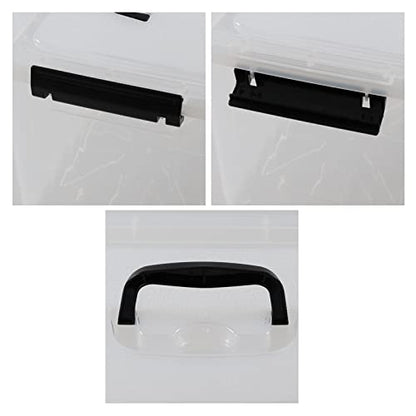 2 Packs Clear Storage Boxes, 12 Quarts & 6 Quarts Latching Bins Tote - size: 6 Quart & 12 Quart