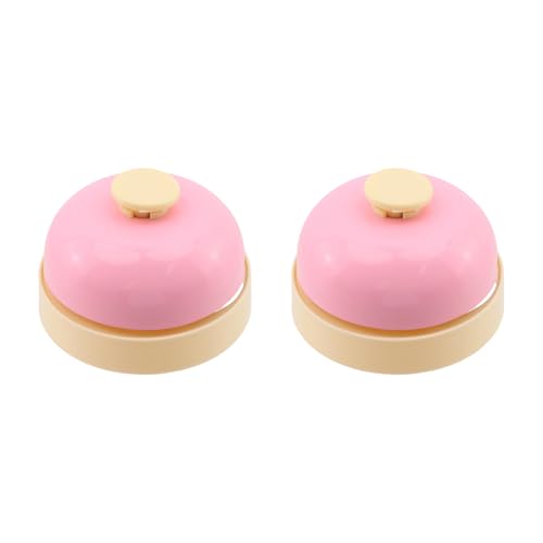 2pcs Metal Mini Bell Service Bell, Pink, 2.5 Inch - color: Pink+pink