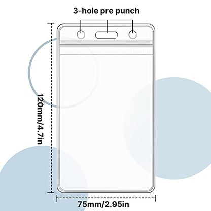 Zonon 150 Pcs Name Badge Holder 2.95 x 4.7 Inch Clear Plastic Card Sleeve - size: 2.95 x 4.7 Inch