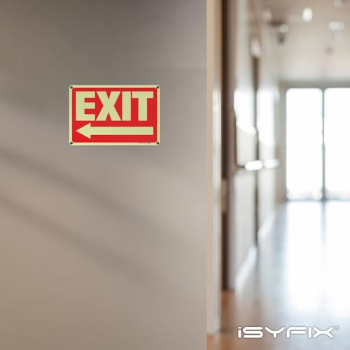 iSYFIX Exit Signs with Directional Left Arrow, 10x7 Inch, 2 Pack - color: Plastic Left, size: 2 Pk 10x7