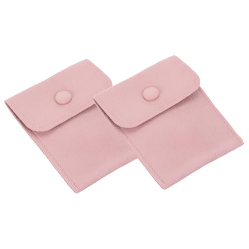 PATIKIL 2Pcs Jewelry Pouches 3x4 Velvet Snap Button Present Pouch, Pink - color: Pink, size: 3x4 Inch
