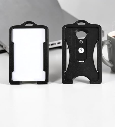 FicaraCo: Rugged Military Grade 3D Printed YubiKey & Card Badge Holder – Holds 4 Standard Cards - *Nearly Indestructible* Card Holder with Yubikey - style: Dual Card Holder with Yubikey