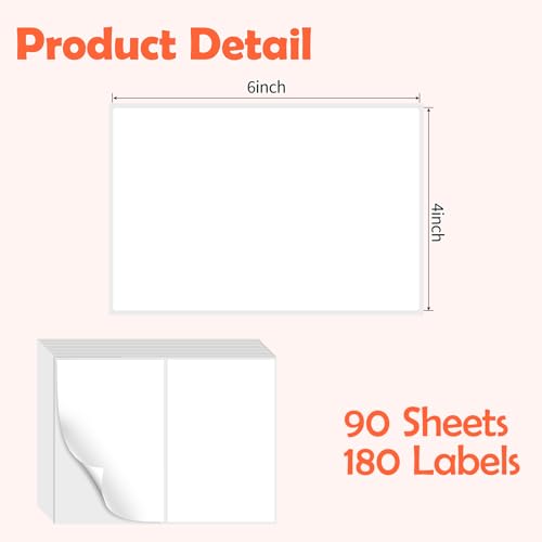 Homrelaxy 180 Pcs 4"x6" Large Labels for Storage Bins, Removable Tote Label - color: White