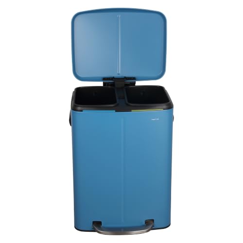 happimess Marco 10.6 Gal Double Bucket Step Trash Can, Bright Cobalt Blue - color: Bright Cobalt Blue