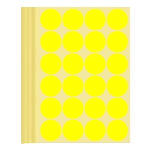 720 PCS Yellow Dot Stickers 1-1/4 Inch Round Color Coding Labels 1.25" Circle Sticky Dots 32 mm Blank Circular Price Label Sticker Sheets for Spice Seal Inventory Office Classroom Must Haves - color: Yellow