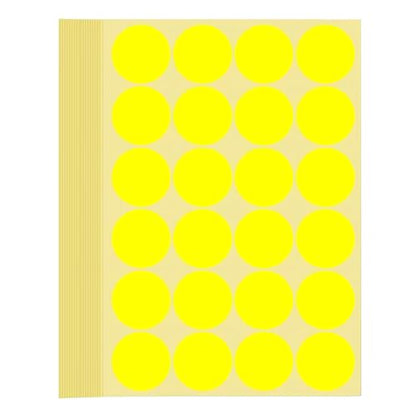720 PCS Yellow Dot Stickers 1-1/4 Inch Round Color Coding Labels 1.25" Circle Sticky Dots 32 mm Blank Circular Price Label Sticker Sheets for Spice Seal Inventory Office Classroom Must Haves - color: Yellow