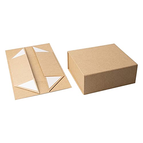 Rsgift Kraft Gift Box Small Kraft 9.7x7.2x3.3 Gift Box for Women Closure Lid Christmas,Thanksgiving Day,Valentine's Day,Christmas Gift Boxes - color: Kraft, size: 7.8 x 7 x 3.1 inches (pack of 1)
