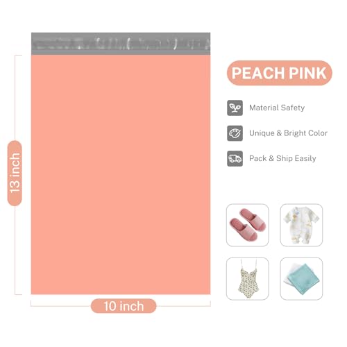 Metronic Poly Mailers 10x13 1200PC Shipping Bags Bulk for Small Business - color: Peach Pink, size: 10x13 1200PC