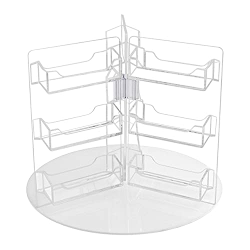Marketing Holders 2 Pack Spinning Business Cards Holder 18 Pockets for 3.5" x 2" Contact Info Cards Clear Plastic Countertop Display Stand - size: 18 Pocket