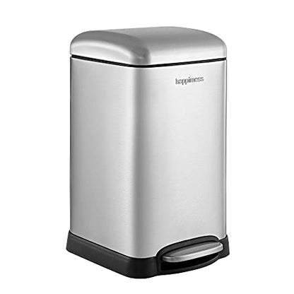 happimess Betty Retro Mini 3.2 Gal Step Trash Can, Platinum Silver - color: Chrome