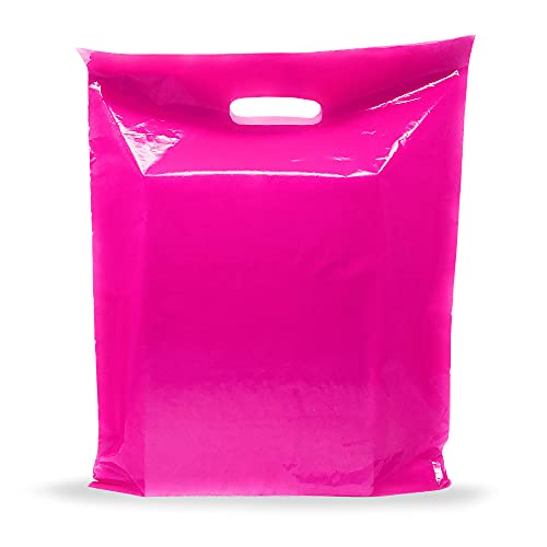 9x12 Pink Plastic Bags, Small, Glossy Finish, 1.5 Mil Thick, 200 Pack