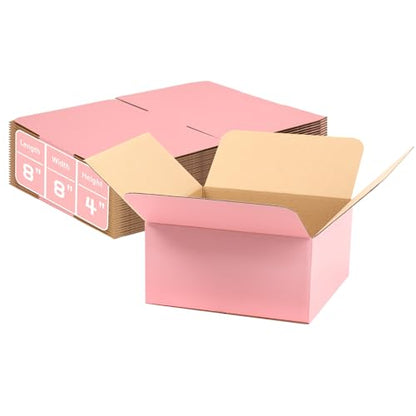 8x8x4 Medium Shipping Boxes, 30 Pack Pink Cardboard Mailer Box, Gift Boxes for Packaging Small Business - color: Pink, size: 8x8x4 in