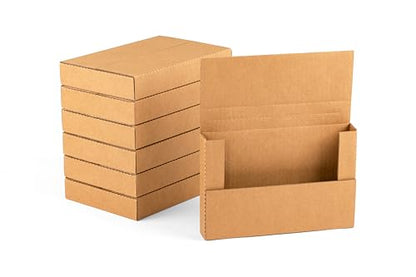 50 Pack 9x6x1.3 inch Small Shipping Boxes for DVD, Book Mailers - color: Brown