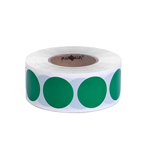 PARLAIM 1 Inch Round Permanent Adhesive Color-Code Dot Stickers,1000 per Roll dots Label Dispenser Box,Green Circle Stickers Label(Green) - color: Green, size: 1 Roll-1000 Pack