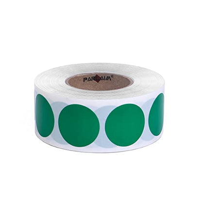 PARLAIM 1 Inch Round Permanent Adhesive Color-Code Dot Stickers,1000 per Roll dots Label Dispenser Box,Green Circle Stickers Label(Green) - color: Green, size: 1 Roll-1000 Pack