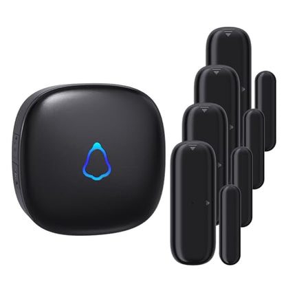 Door Chime, METAK Wireless Door Open Contact Sensor Alarm with 500 FT Range, 58 Chimes and 5 Volume Levels for Business/Store/Home/Office When Entering, 4 Transmitters + 1 Plug-in Receiver - size: 4 Sensors + 1 Receiver