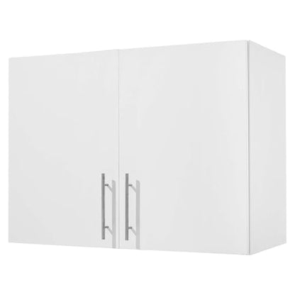 VEVOR Laundry Room Wall Cabinet, 2-Tier Wall Mounted Hanging Cabinet with Adjustable Shelf, 32 in Cupboard Storage with 2 Doors, for Bathroom, Kitchen, Laundry, 16 x 32 x 24 in (D x W x H), White - size: 32 Inch, style: 2 Doors