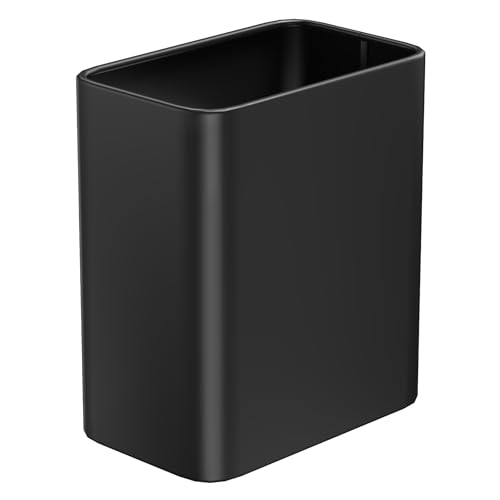 Cesun Small Bathroom Trash Can, 2.1 Gallons, Under Sink Wastebasket, Black - color: Black