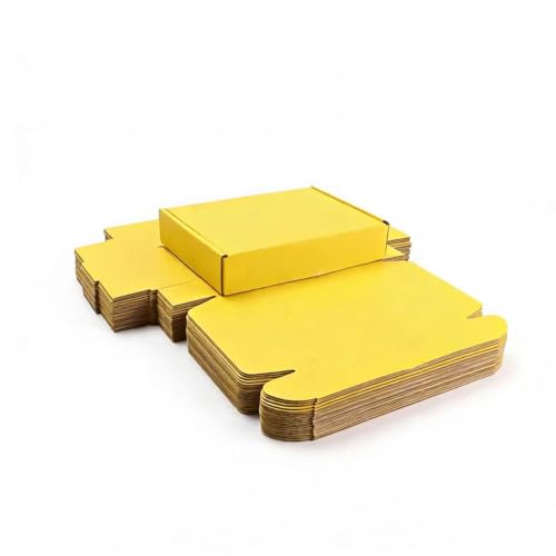 Small Yellow Shipping Packaging Boxes,L8xW5.5xH1.5 Inch Mailer Boxes 20Pcs - color: Yellow-2, size: Small-L8xW5.5xH1.5 inch