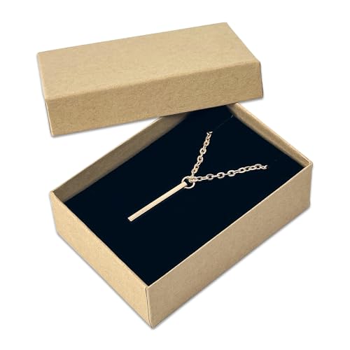 TheDisplayGuys 24-pack Cardboard Gift Boxes w. Velvet Jewelry Insert & Lids - color: Kraft Brown