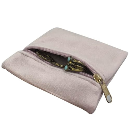 8pcs Small Velvet Jewelry Pouches with Zipper Gift Bags for Bracelet Necklace,Ring,Earrings,Earphone,Wedding Favors, Party Favors,Travel,3.94" X 3.94" (Pink) - color: Pink